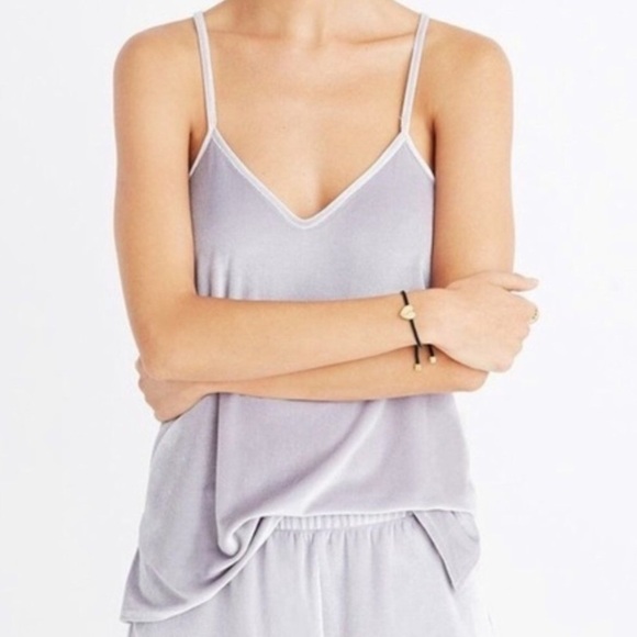 Madewell Dark Silver Velvet Pajama Top XL - Picture 1 of 2